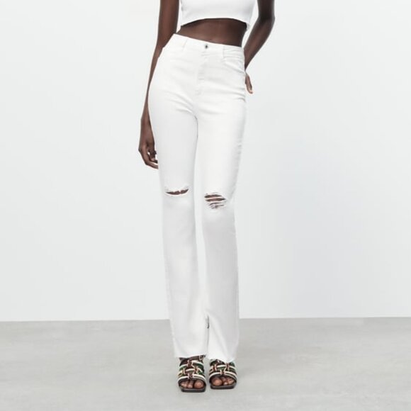 ZARA HIGH RISE FLARED SLIM FIT Z1975 JEANS - Picture 1 of 1